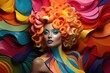 Drag queen on a brightly colored background