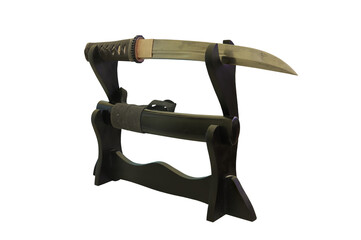 Wall Mural - vintage tanto knife on transparent background