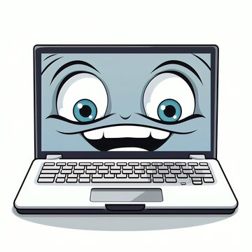 Laptop with Open Screen Vector Illustration