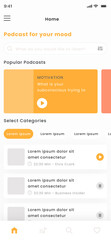 Podcast Platform and Audiobook Player Mobile App UI Kit Template
