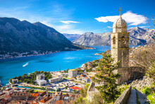Boka Kotorska And Town Of Kotor Bay Panoramic View From The Hill
