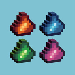 Poster - Isometric Pixel art 3d of stardust for items asset. Dust icon item on pixelated style.8bits perfect for game asset or design asset element for your game design asset.