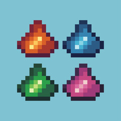 Poster - Pixel art sets of dust with variation color item asset. Simple bits of stardust on pixelated style. 8bits perfect for game asset or design asset element for your game design asset.