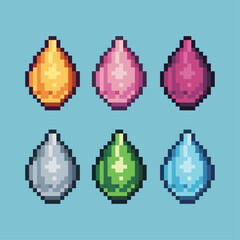 Poster - Pixel art sets of lemon fruit with variation color item asset. Simple bits of lemon fruit on pixelated style. 8bits perfect for game asset or design asset element for your game design asset.