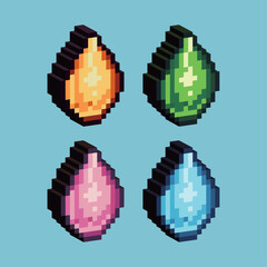 Fototapete - Isometric Pixel art 3d of lemon fruit for items asset. Lemon fruit on pixelated style.8bits perfect for game asset or design asset element for your game design asset.