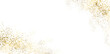 © AnaNas - Gold sparkle splatter border . Gold Foil Frame Gold brush stroke on transparent background.