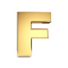 Wall Mural - Simple gold font Letter F 3D