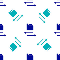 Aufkleber - blue transfer files icon isolated seamless pattern on white background. copy files, data exchange, b