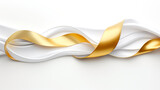 Fototapeta Panele - golden ribbon on white background