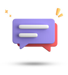 Fototapete - 3d rendering of speech bubble, 3D pastel chat icon set. Set of 3d speak bubble.