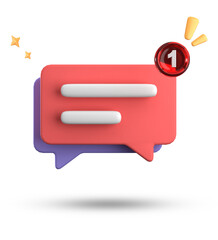 Fototapete - 3d rendering of speech bubble, 3D pastel chat icon set. Set of 3d speak bubble.