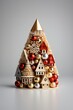 Sapin immobilier : Carte de voeux de Noël avec maisons et décorations domestiques