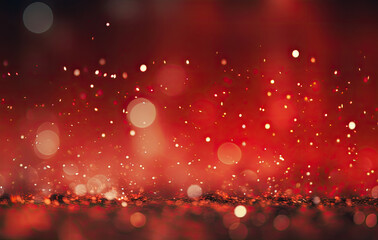 Canvas Print - Shining red blur Christmas background