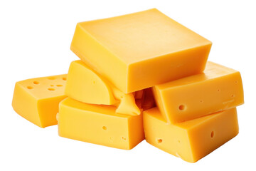 Wall Mural - Cheddar cheese isolated.