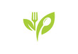 fork and spoon logo design. icon symbol for health restaurant food	
