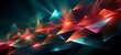 Neon triangle low poly gradient portal with light effects. Retro abstract background. Ai
