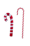 Fototapeta Dmuchawce - Christmas candy cane isolated on transparent background. Red striped Christmas candy ornament for design.