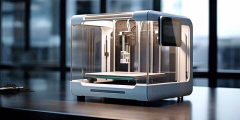 Aufkleber - 3D printer of plastic parts on the topic of technology and innovation