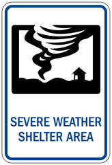 Canvas Print - Tornado shelter sign and labels