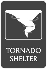 Wall Mural - Tornado shelter sign and labels