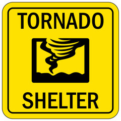 Canvas Print - Tornado shelter sign and labels