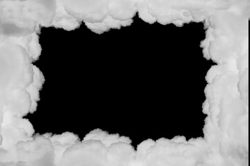 Wall Mural - clouds over black background .