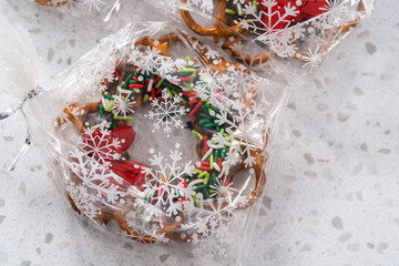 Canvas Print - Chocolate Pretzel Christmas Wreath