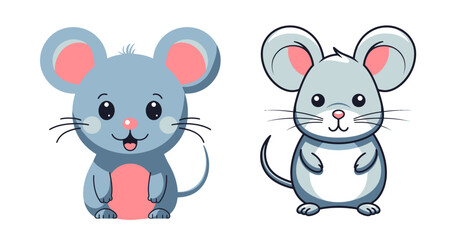 Wall Mural - Cute funny mouse. Vector template for a coloring book with funny animals. Colouring page for kids.	