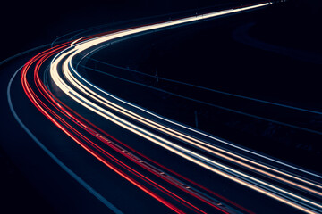 Wall Mural - lights of cars driving at night. long exposure