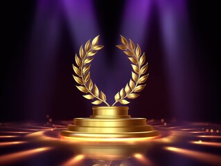 gold award trophy with an empty space in the middle, you can put a number in the middle.