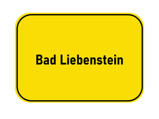 Canvas Print - German yellow town entrance sign Bad Liebenstein 

