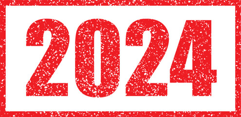 Wall Mural - 2024 year rectangle rubber stamp
