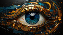 Stained Glass Window Abstract Background With Eye.