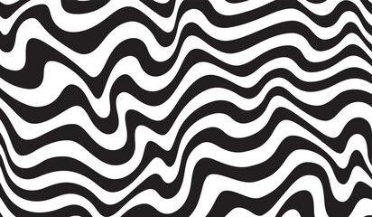 Aufkleber - Background with wavy lines. Twisted duo tone backgrounds. Abstract pattern from lines, halftone effect. Black and white texture. Minimalist design template for poster, banner, cover, postcard.