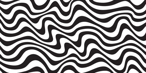 Aufkleber - Abstract seamless vector pattern. Waves. Lines. Distorted. Isolated. Vector seamless pattern. Abstract op art texture with bold monochrome wavy stripes. Creative background with distorted lines. 