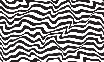 Aufkleber - Background with wavy lines. Twisted duo tone backgrounds. Abstract pattern from lines, halftone effect. Black and white texture. Minimalist design template for poster, banner, cover, postcard.