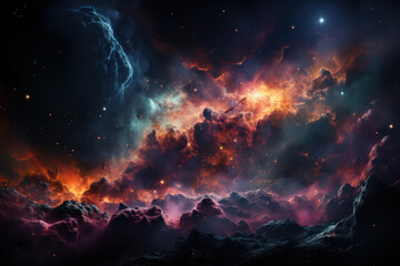 Wall Mural - a cosmic nebula in deep space, showcasing the stunning beauty of the universe beyond earth. concept 