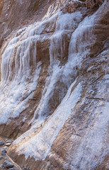 Wall Mural - Icicles Formed on Rock in Zion National Park Utah in wWinter