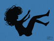 © arvitalya - Silhouette of woman underwater. Falling person isolated vector outline