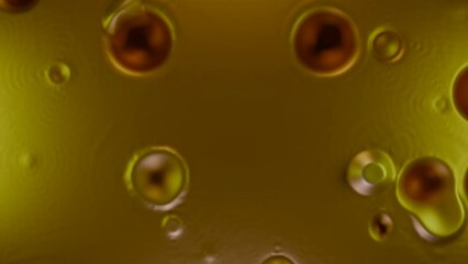 Poster - Abstract liquid surface with bubbles. Design. Contrasting round shaped falling water drops.