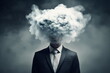 © Canvas Alchemy - The head of the businessman is covered with clouds. Business concept