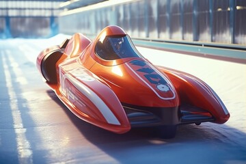 Wall Mural - a red race car sitting on top of a track. perfect for automotive enthusiasts and sports-themed desig