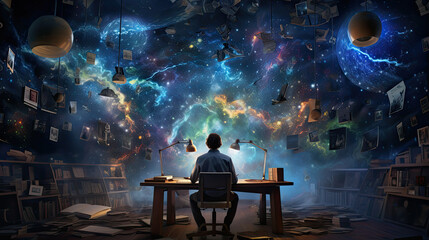man in space