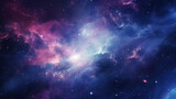 Fototapeta Kosmos - A vibrant space galaxy cloud nebula in a starry night cosmos. Perfect for astronomy and universe science themes. Supernova background wallpaper.