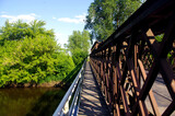 Fototapeta  - Podróż przez most w Witkowicach na rzece Bzura