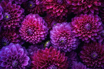 Canvas Print - Dark violet dahlia blooms wallpaper background