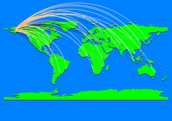 Wall Mural - Aniak, United States of America map - Concept map for Aniak, United States of America on World map. Suitable for export concepts. File is suitable for digital editing and prints of all sizes.