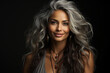 © Tetiana - Generative AI picture of adorable elegant lady with long healthy wavy grey color hairdo