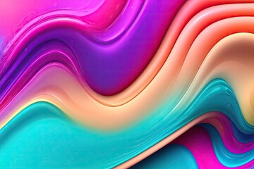 Poster - Colorful Wavy Liquid Background. ai generative
