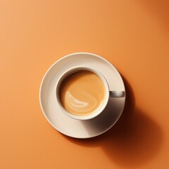 Sticker - cup of coffee in the style of minimalist backgrounds